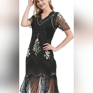 PrettyGuide Women's 1920s Flapper Dress Vintage Swing Fringed